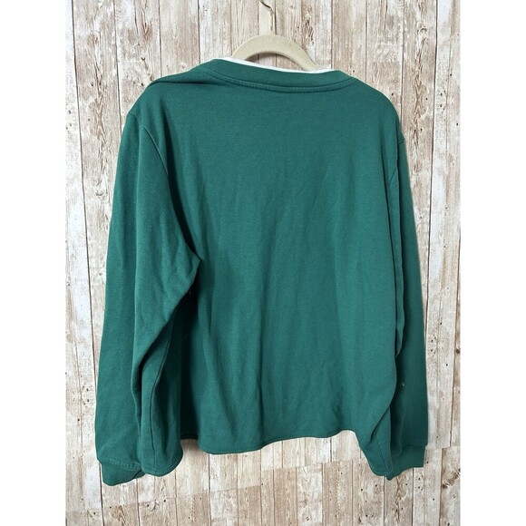 VTG 90’s Adrian Delafield Women's Green Embroidered Size 2XL Granny Sweater - Picture 3 of 3
